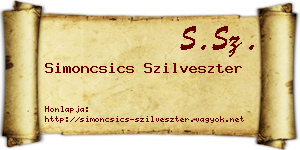 Simoncsics Szilveszter névjegykártya